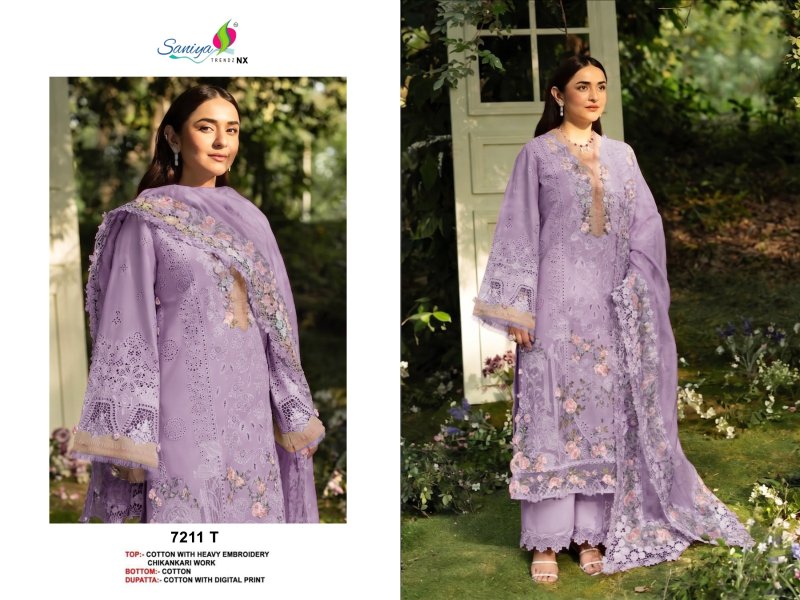 7211 S To V By Saniya Cotton Chikankari Pakistani Salwar Suits 